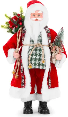 Produktbild von Dekoration MagicHome Weihnachten, Santa mit Geschenktasche und Baum, Keramik, 46 cm