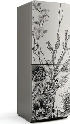 Zdjęcie produktu dla Kwiatowy wzór z gałązkami - Magnetyczna osłona lodówki - Magnetyczna folia dekoracyjna do kuchni - Magnetyczna dekoracja lodówki - Samoprzylepna tablica magnetyczna - Folia magnetyczna na drzwi lodówki - 70x190 cm