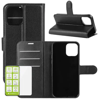 Immagine prodotto di Per Apple iPhone 13 Pro Max Custodia del telefono cellulare in copertura nera + vetro H9