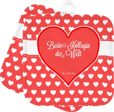 Produktbild von Mr. & Mrs. Panda Topfuntersetzer Kollegin - Geschenk, Abschiedsgeschenk, Topflappen, topfhalter, Kochlappen, Set, Beruf, Dankeschön, Ofenlappen, Arbeitskollegin