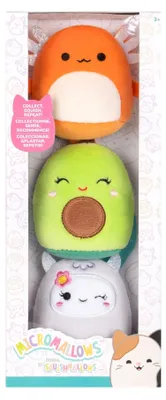 Produktbild von Micromallows SQMM0121 3er Pack, superweiche Mini-Squishmallows, 6,5 cm Plüschfig