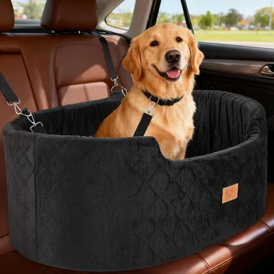 Hundeautositz rund, für mittelgroße/große Hunde, rot, bis 55 kg