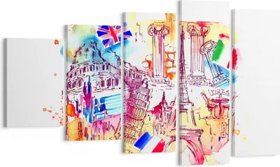 Produktbild von Bild auf Leinwand - Leinwandbild - Reisen Europa Geschichte Schloss - 100x60cm - Wand Bild - Wanddeko - Leinwanddruck - Bilder - Kunstdruck - Leinwand bilder - Wandkunst - EG100x60-3045