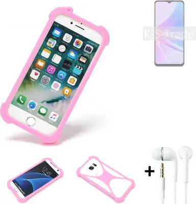 Produktbild von K-S-Trade Bumper + Kopfhörer kompatibel mit Oppo A78 5G Handy Hülle Schutzhülle Silikon Schutz Hülle Cover Case Silikoncase Silikonbumper TPU