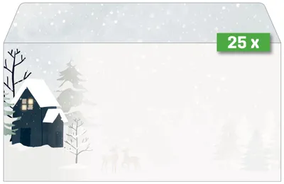 Image de SIGEL DU601 Enveloppe de Noël "Cozy Christmas Watercolor" - grise - gommée - DIN long - 25 enveloppes