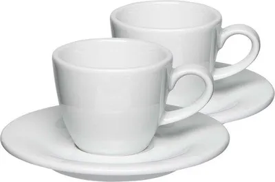Immagine prodotto di Set in porcellana con 2 tazzine da caffè Barista, 80 ml, bianco, bianco perla