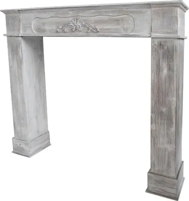 Produktbild von Casa Padrino Landhausstil Kaminumrandung Antik Graubraun 108 x 23 x H. 98 cm - Handgefertigte Kaminumrandung im Shabby Chic Look