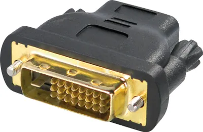 Produktbild von Transmedia DVI / HDMI-Adapter; HDMI-Kupplung 19pol. auf DVI-Stecker 24+1pol., schwarz, vergoldete Kontakte, C 197 B
