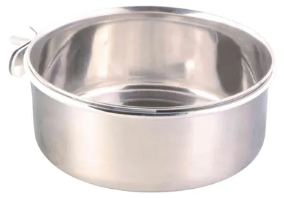 Produktbild von TRIXIE Napf, Edelstahl, mit Halter zur Schraubbefestigung, 900 ml / Ø 14 cm