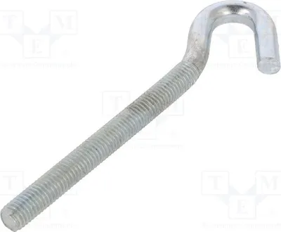 Zdjęcie produktu dla 1 sztuka, haczyk zagięty, długość: 140 mm, oznaczenie: HZ10140, śruba z ocynkowanej stali, długość gwintu: 95 mm