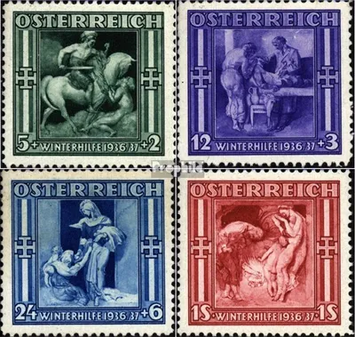 Produktbild von Briefmarken Österreich 1936 Mi 628-631 (kompl.Ausg.) Gefälligkeitsentwertung gestempelt Winterhilfe