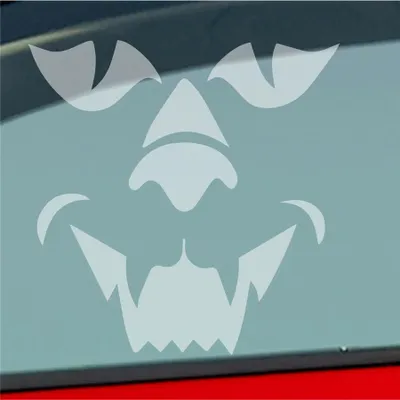 Produktbild von Auto Aufkleber Löwe Monster Dämon Lion CAR KFZ PKW Roller Motorrad 10x10 cm Milchglas Sticker Heckscheibenaufkleber