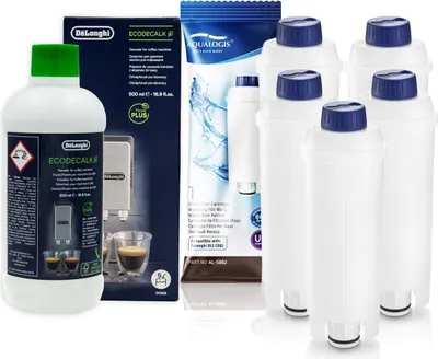 Produktbild von Set für Delonghi AQUALOGIS AL-S002 5Stück, Entkalker EcoDecalc 500ml
