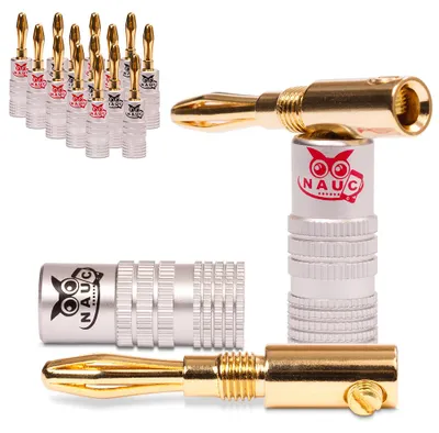 Produktbild von Bananenstecker für Lautsprecherkabel 16x Stecker NAUC Vergoldet Steckverbinder