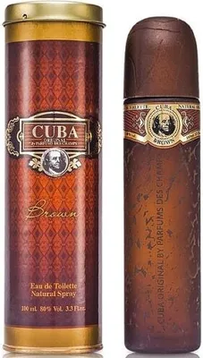 A perfume bottle and its cylindrical packaging are displayed side-by-side against a white background.