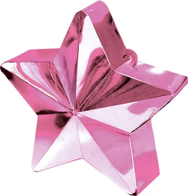 Image de Poids pour ballons 170 g Étoile - Rose - Superbes poids pour ballons métalliques brillants en forme d'étoile