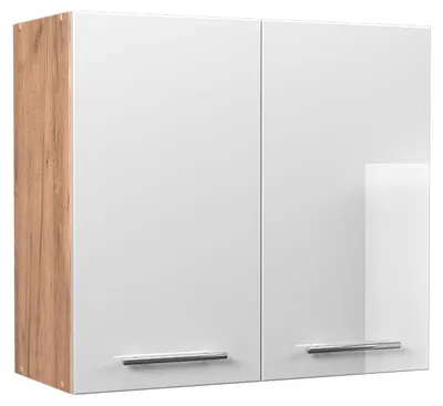 Produktbild von Hängeschrank Vicco Fame-Line Weiß Hochglanz/Goldkraft Eiche 80 cm, Model 62812