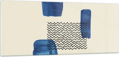 Produktbild von Bilder auf glas - Einteilig - Abstraktion Flecken Zickzack - 100x40cm - Glasbilder - Wandbilder - Bilder - Wanddekoration aus Glas - Glas Bilder - Wandbild auf Glas - GAB100x40-4515