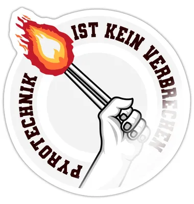 Produktbild von Spreadshirt Pyrotechnik Ist Kein Verbrechen Fußball Fan Stadion Sticker Aufkleber, 10 x 10 cm, Weiß glänzend
