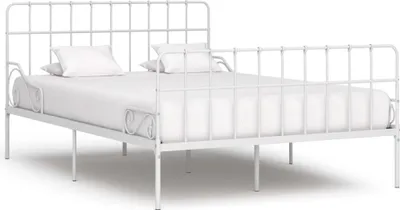 Obrázek produktu pro Maison Exclusive – postel s roštem, bílá, kovová, 120 × 200 cm