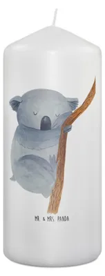 Produktbild von Mr. & Mrs. Panda Kerze Koalabär 19 x 8 cm - Weiß - Geschenk, Erinnerungskerze, Träumen, Bär, Tiere, Blockkerze, Koala, Schlafzimmer, Erinnerungslicht, Traumland, schlafen