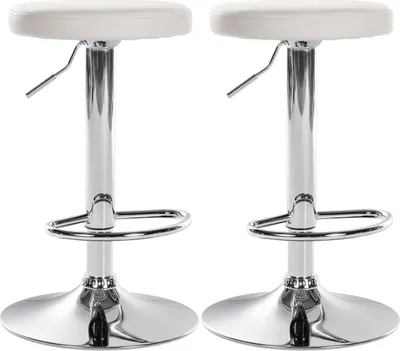 Produktbild von 2er Set Barhocker Ponte Kunstleder chrom weiß