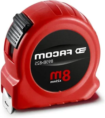 Image de Mètre ruban rouge 8 m x 25 mm, revêtement en nylon, très résistant 893B.825Pb