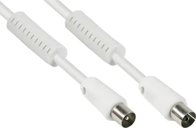 Zdjęcie produktu dla Kabelmeister SO-33509, 1 m, 9,5mm Koax Stecker, 9,5mm Koax Buchse, Biały