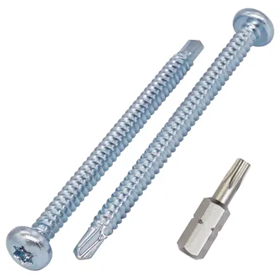 Selbstbohrende Schrauben 4,8 x 70 mm, 100 Stück, verzinkt, mit Bit