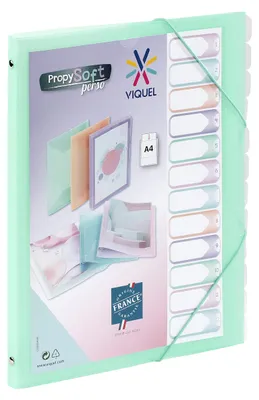 Imagen del producto de Viquel - Organizador Propysoft con 12 compartimentos, formato A4, personalizable, cierre con goma elástica