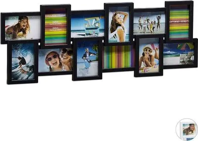 Produktbild von Famanu Fotorahmen Collage - Schwarz für 12 Fotos