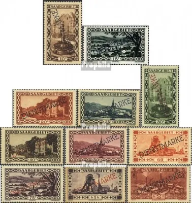 Produktbild von Briefmarken Saarland 1929 Mi D22-D32 (kompl.Ausg.) postfrisch Freimarken