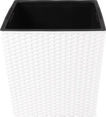 Obrázek produktu pro Obal na květináč RATO LOW 2v1 plastový bílý 32x32x33cm