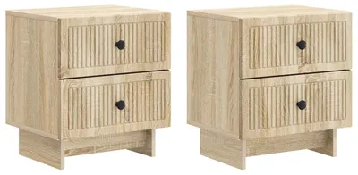 Image de vidaXL Table de chevet, lot de 2, chêne Sonoma, 43 x 34,5 x 47,5 cm, bois d'ingénierie