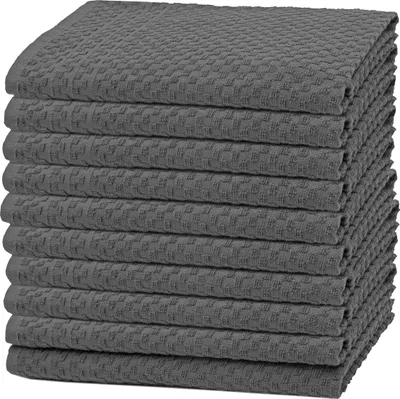 Produktbild von 10er Set Geschirrtücher, 100% Baumwolle, ca. 45x60 cm, grau
