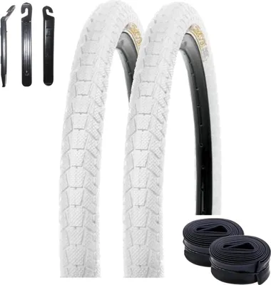 Produktbild von 2 x Kenda K-907 Krackpot 20" BMX Fahrradreifen Fahrradmantel in Weiß 50-406 (20 x 1.95) + 2 passende Schläuche AV inkl. 3 Reifenheber