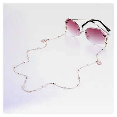 Produktbild von Maskenkette Brillenkette Perlen Halter Strap Sonnenbrille Kette Gold Lanyard Brillenband Halskette für Frauen