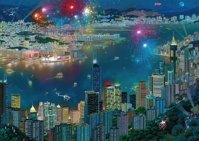 Produktbild von Schmidt Puzzle Feuerwerk über Hong Kong - 1000 Teile - Erwachsene