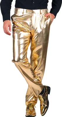 Produktbild von T3920-1400-50 gold Metallic Herrenhose Disco Party Gr.50