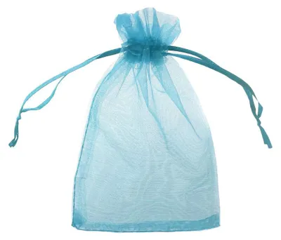 Produktbild von Geschenkbeutel Organza | 9 x 12 cm Türkis 10 Stück