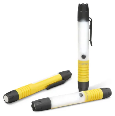 Produktbild von 1x Kompakte LED-Taschenlampe mit COB-Technologie - 200 + 110 Lumen, Magnetfuß & Hosenclip, Betrieb mit AAA-Batterien [18630]