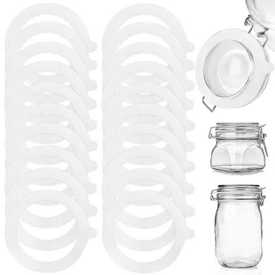 Produktbild von Ersatz-Dichtungsringe für Einmachgläser - Silikon Glasdichtungen - 20 Stück - Weiß - Innendurchmesser 6,8 cm