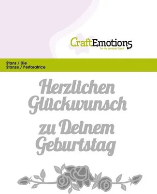 Produktbild von CraftEmotions Stanzschablone - Text Deutsch - Herzlichen Glückwunsch