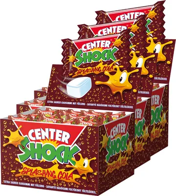 Image de Center Shock Cola chewing-gum acide avec remplissage liquide 400g paquet de 3