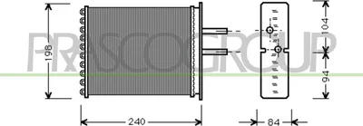 Produktbild von PRASCO FT132H002 Wärmetauscher Innenraumheizung Kühler für FIAT BARCHETTA (183) PUNTO (176) PUNTO Cabriolet (176C) PUNTO Van (176L)