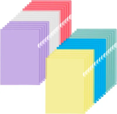 Produktbild von Dokumentenmappe A4 30 Stück, farbig transparent, PP-Kunststoff, für Büro