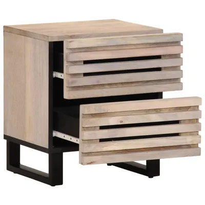 Immagine prodotto di Comodino 40x34x46 cm in Legno Massello di Mango Sbiancato