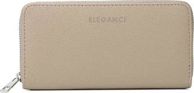 Image de Eleganci Porte-monnaie en similicuir pour femme - Porte-monnaie pour argent, cartes et téléphone portable - Beige