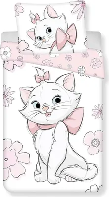 Obrázek produktu pro Jerry Fabrics Bavlněné povlečení 140x200 Marie Cat Flowers 03 povlak na polštář 70x90