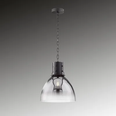 Produktbild von Fischer & Honsel Londo Pendelleuchte E27 Glas rauchfarben sandschwarz 60802